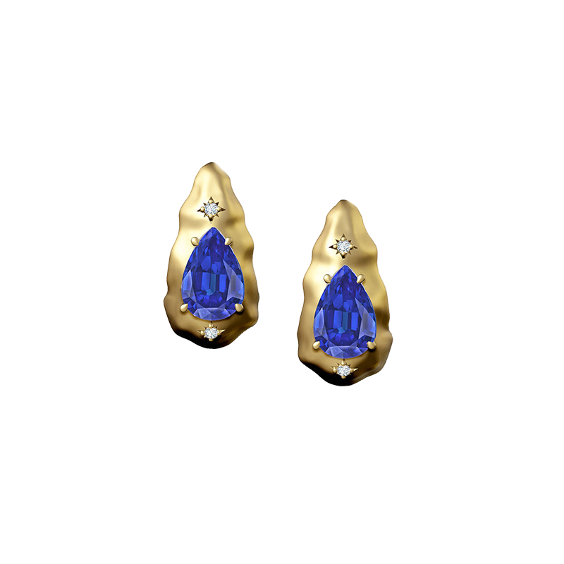 Evening Star Earrings in Sapphire Blue