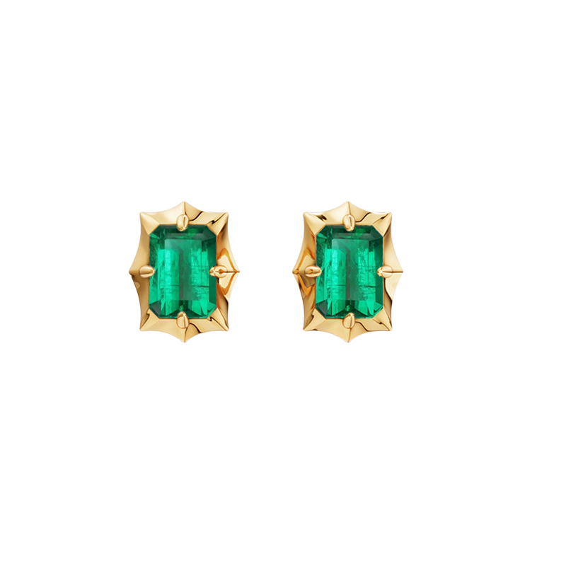 Petal & Thorn Earrings in Emerald Green