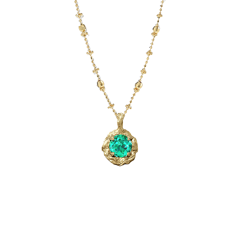 Forgotten Garden Necklace in Verdant Green Round