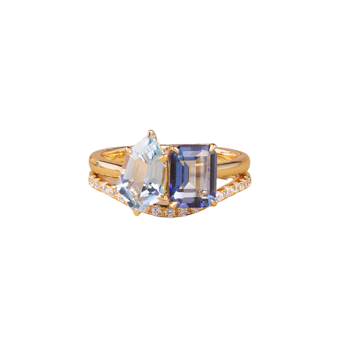 Secret Garden Ring in Sky Blue & Crystal Clear