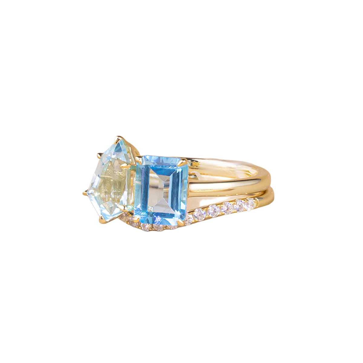 Secret Garden Ring in Sky Blue Step-Cut