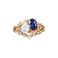 Twin Leaf Garland Ring in Sapphire Blue