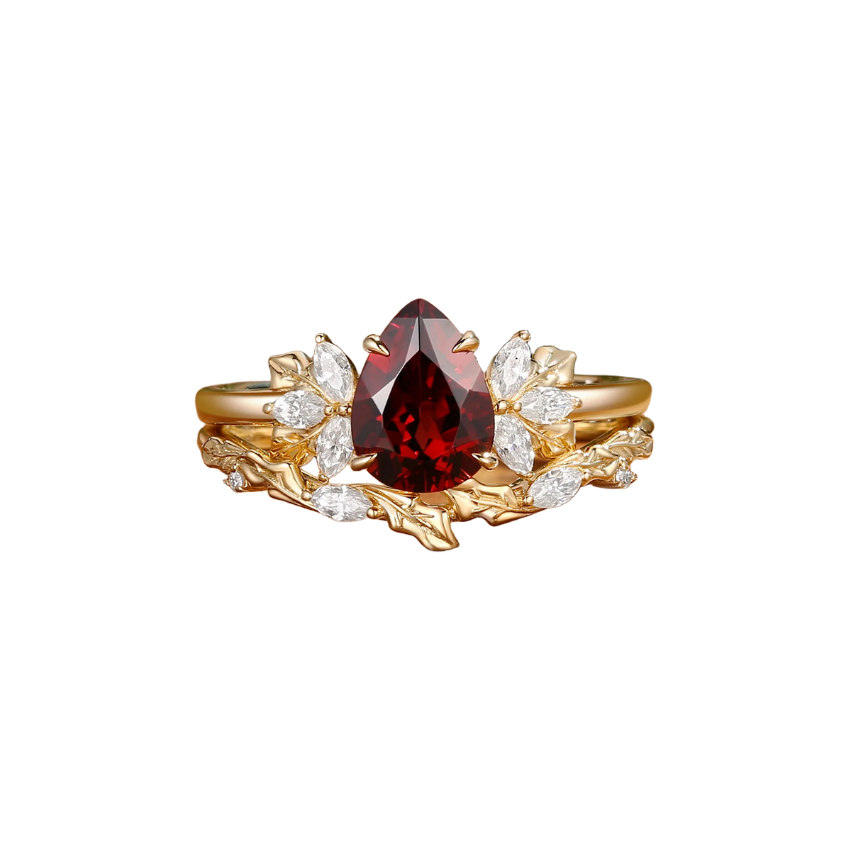 Pomegranate Garden Ring in Ruby Red
