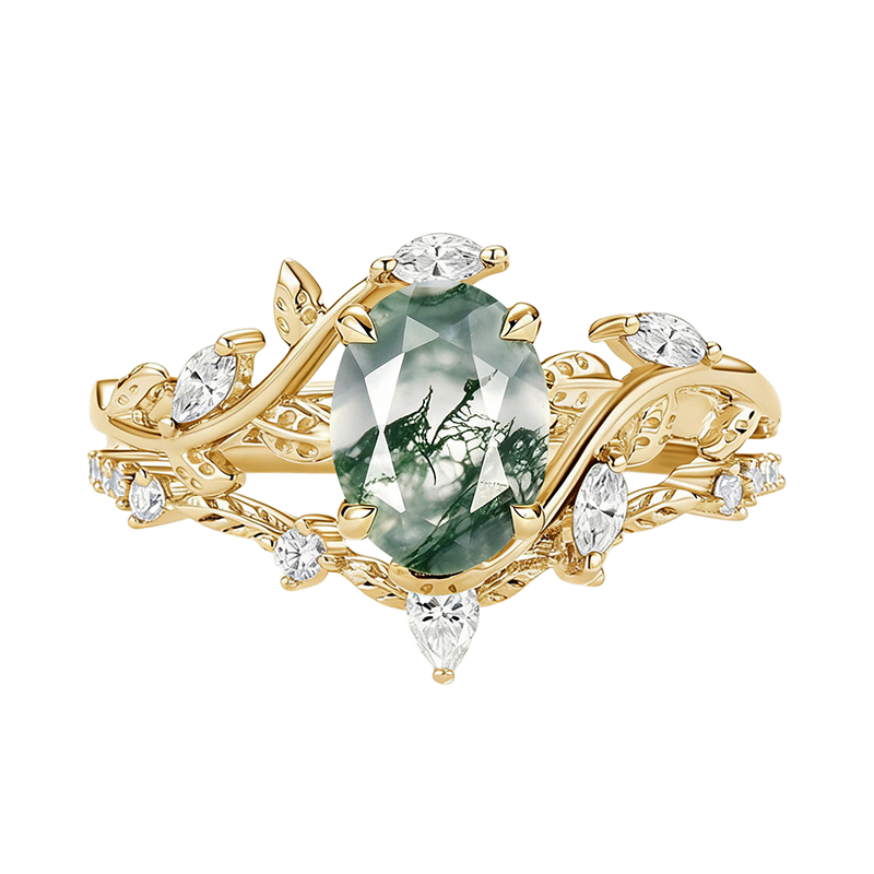 Juliet's Balcony Ring in Moss Green