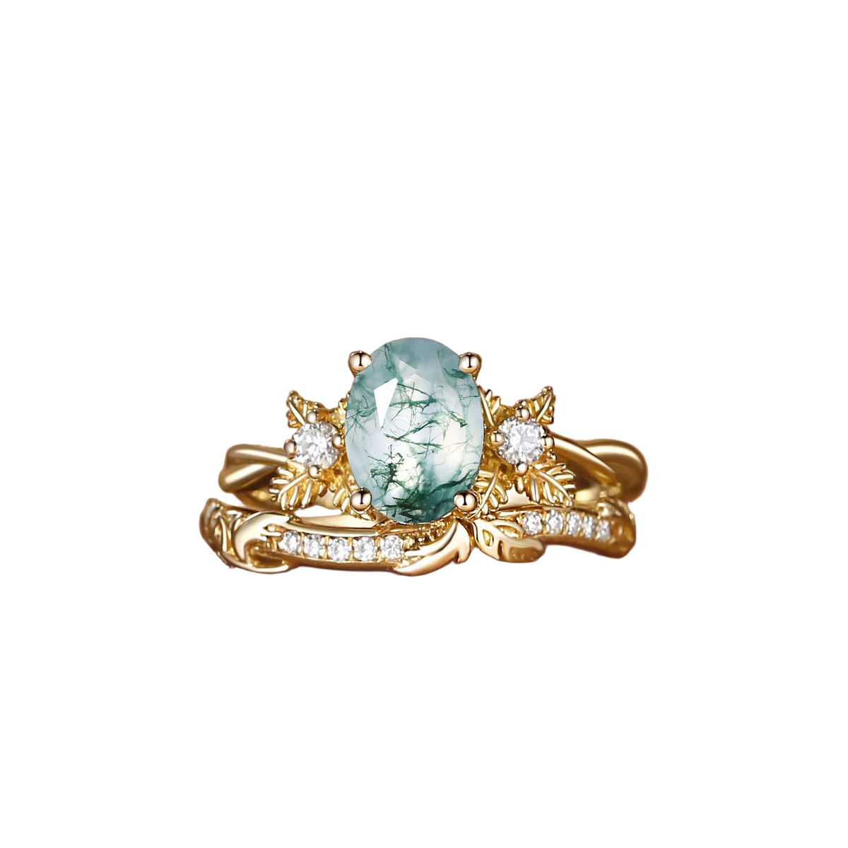 Apothecary Garden Ring in Moss Green