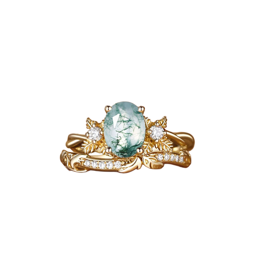 Apothecary Garden Ring in Moss Green
