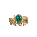 Wonderland Rose Ring in Emerald Green