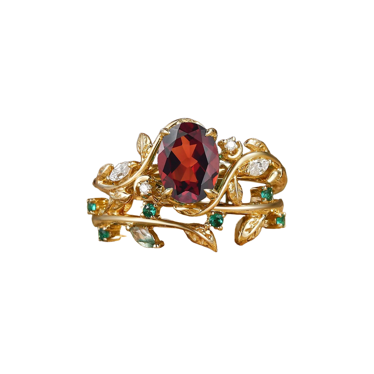 Wonderland Rose Ring in Ruby Red