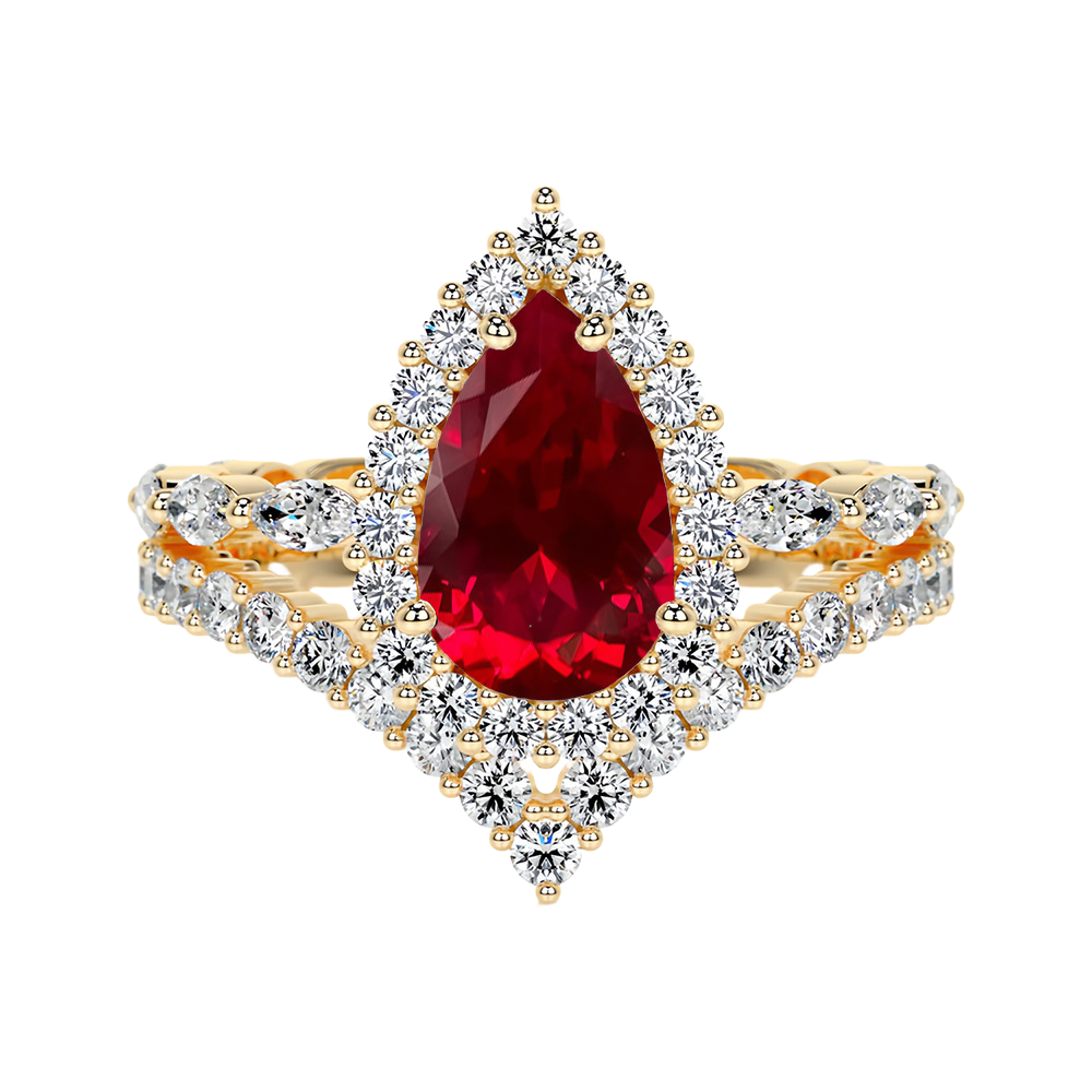 Palace Garden Ring in Ruby Red
