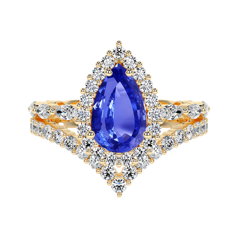 Palace Garden Ring in Sapphire Blue