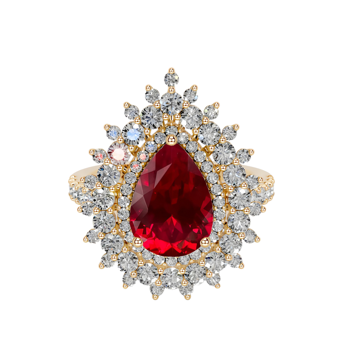 Versailles Garden Ring in Ruby Red
