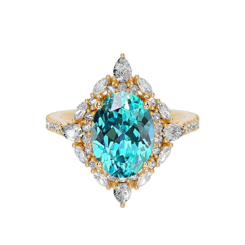 Sunlit Garden Ring in Paraiba Blue