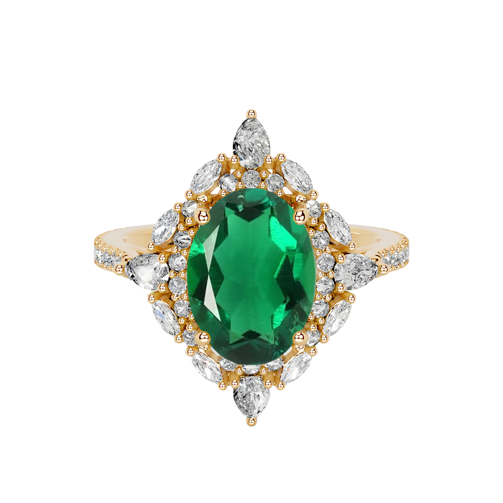 Sunlit Garden Ring in Verdant Green