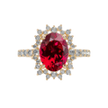 Rose Window Ring in Ruby Red