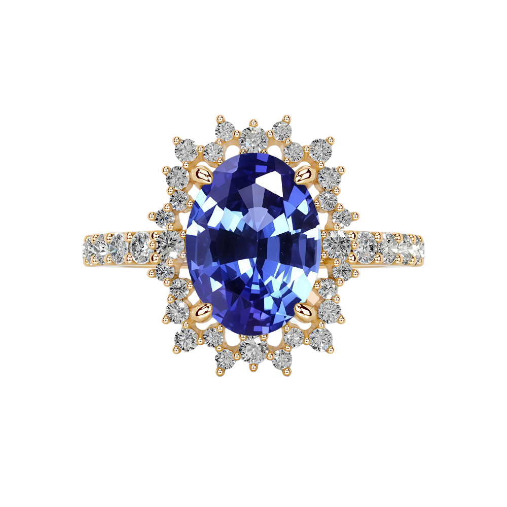 Rose Window Ring in Sapphire Blue