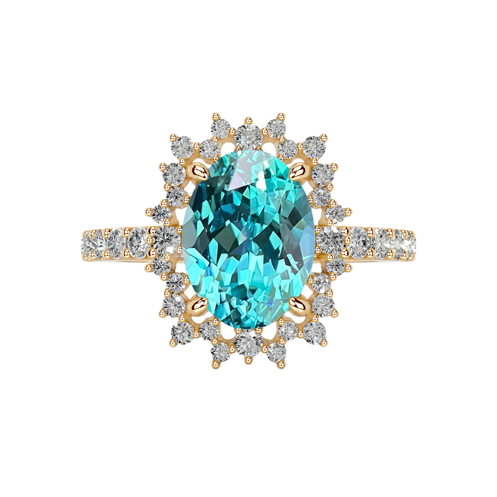 Rose Window Ring in Paraiba Blue