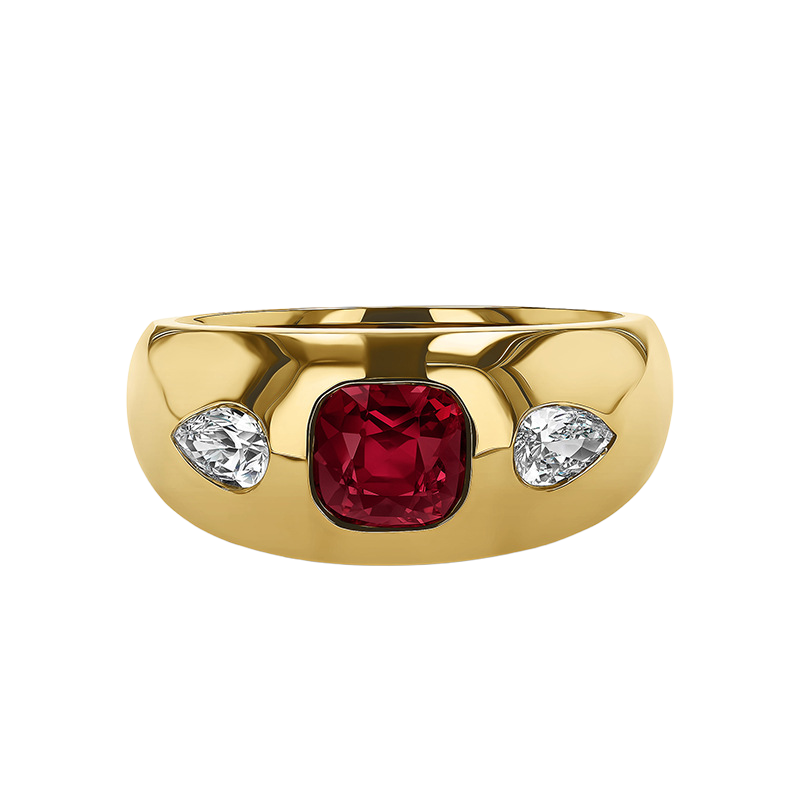 Looking-Glass Garden Ring in Ruby Red