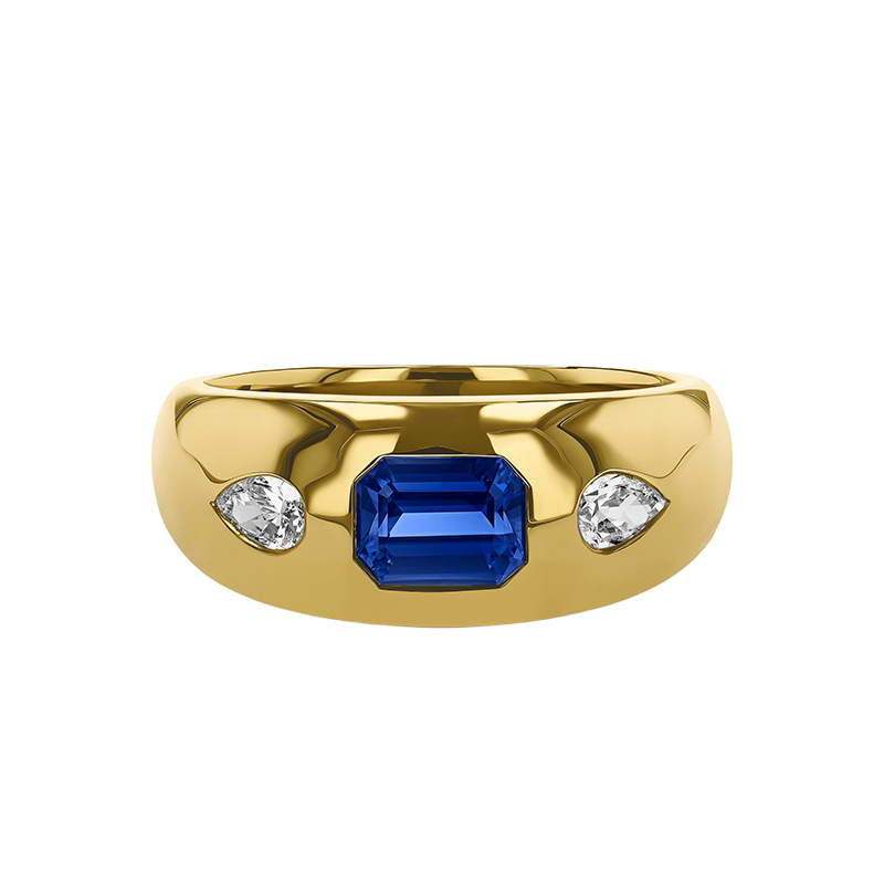 Looking-Glass Garden Ring in Sapphire Blue