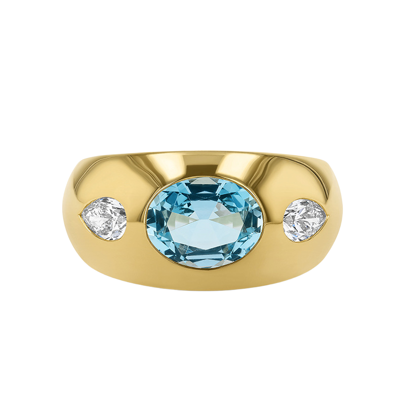 Looking-Glass Garden Ring in Ice Blue