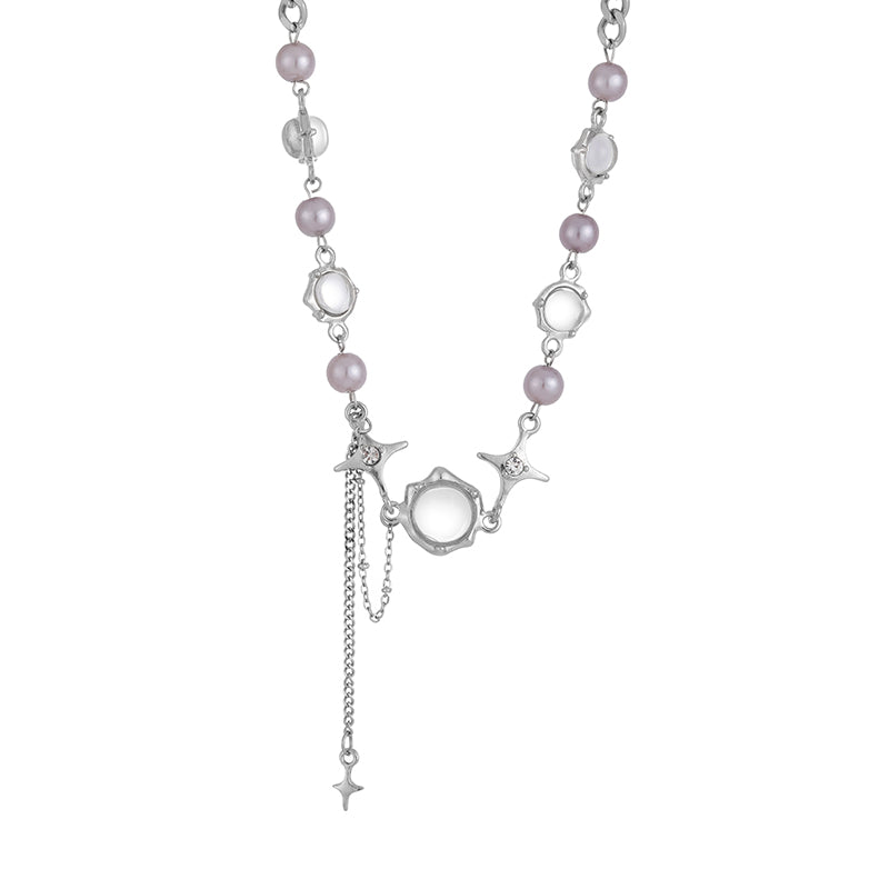 Lilac Orbit Necklace in Silver and Purple
