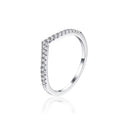 Crest Stacking Band in silver