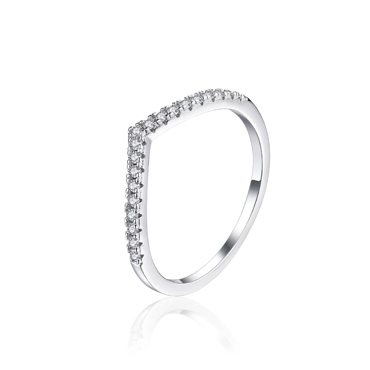 Crest Stacking Band in silver