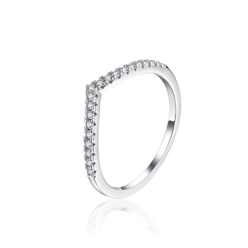 Crest Stacking Band in silver