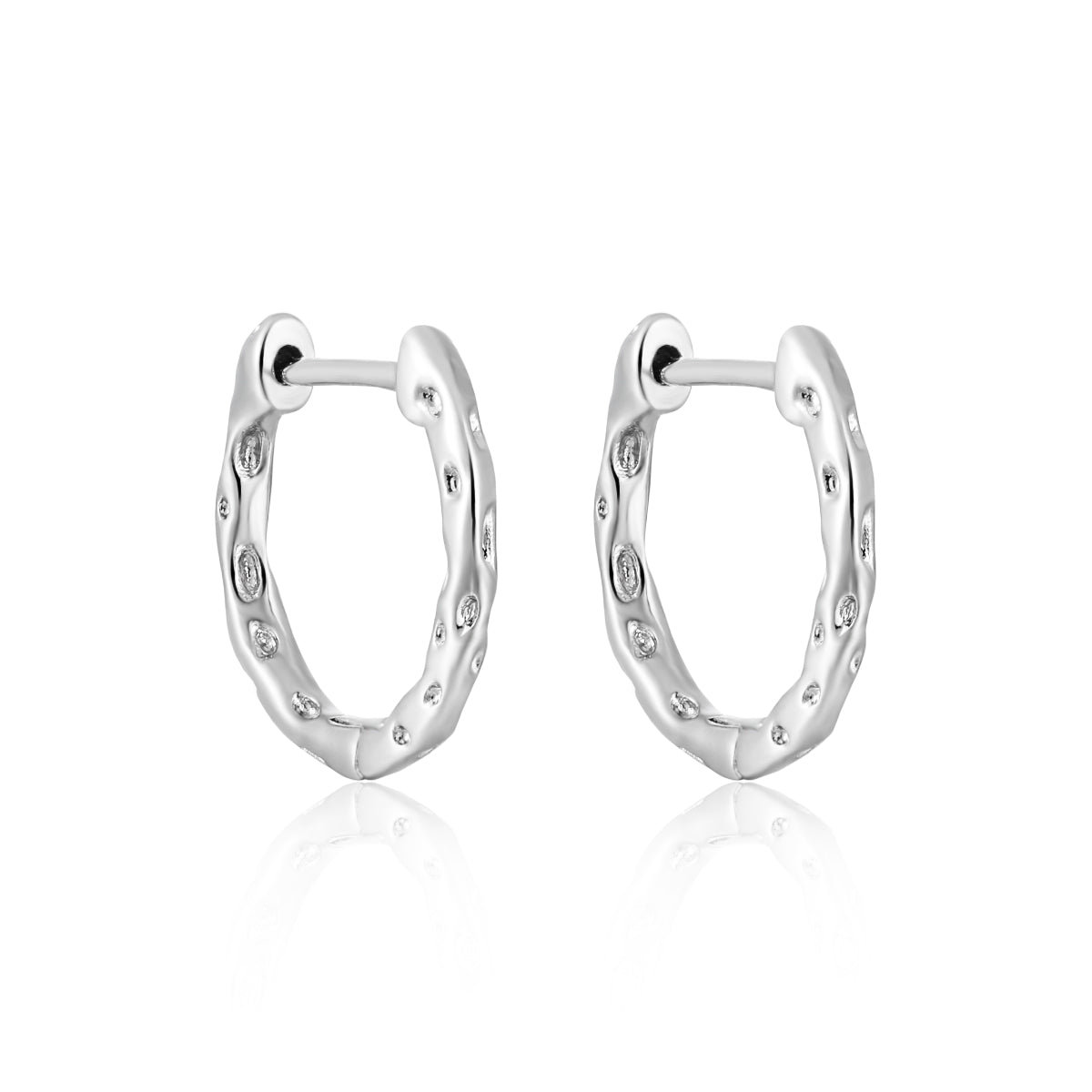 Soft Orbit Huggie Earrings in Silver