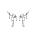 Liquid Silver Drop Earrings in Silver