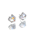 Starlight Cluster Earrings in Silver and White