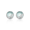 Mint Dew Stud Earrings in Silver and Green