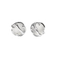 Silver Ripple Stud Earrings in Silver