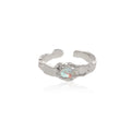 Aqua Current Ring in Silver and Blue