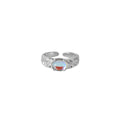 Opal Tide Ring in Silver and White