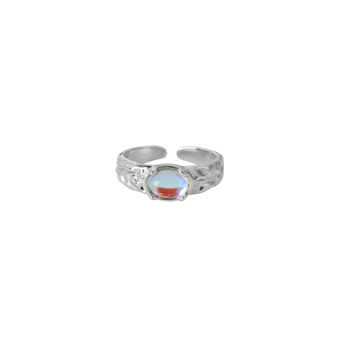 Opal Tide Ring in Silver and White