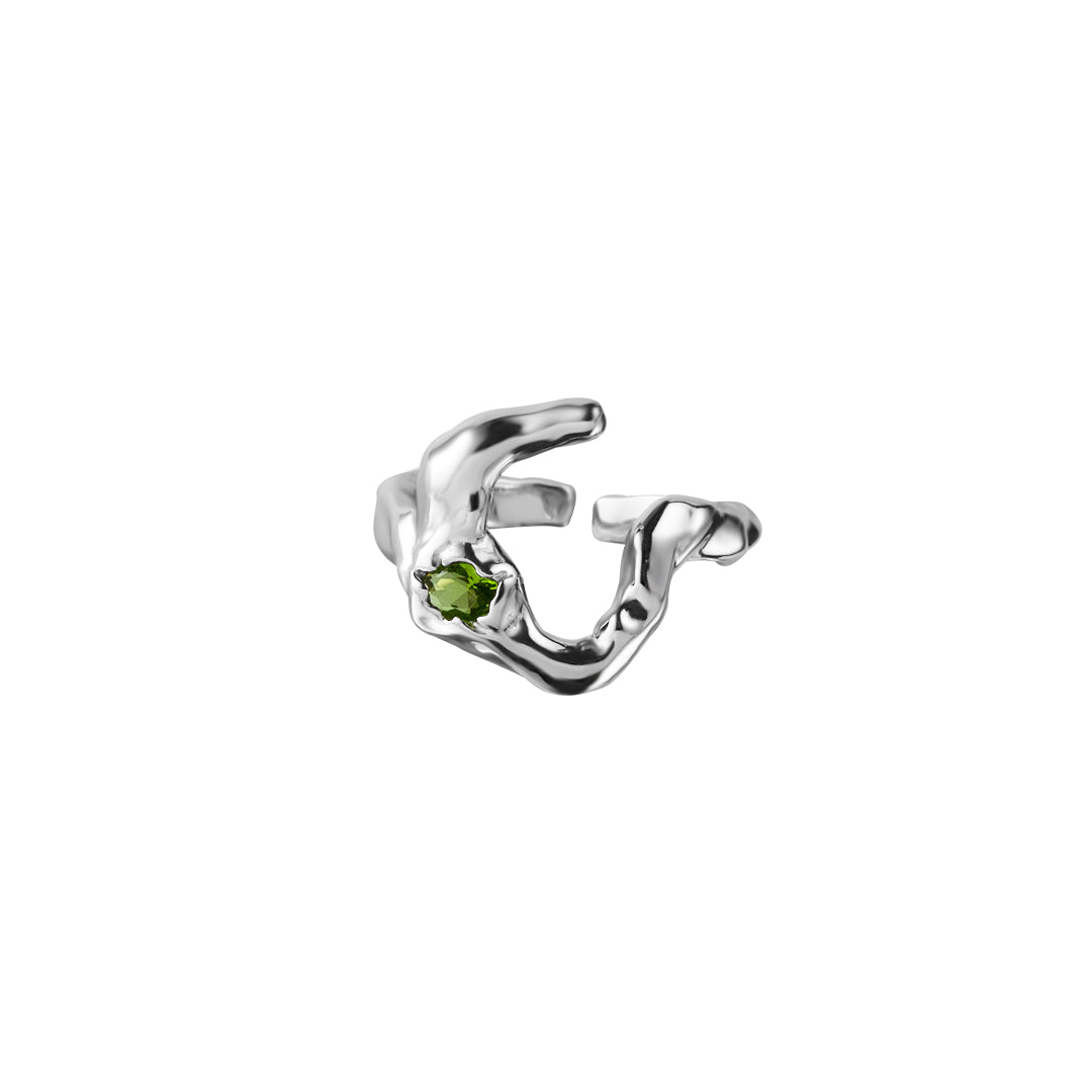 Green Vine Ring in Silver and Green