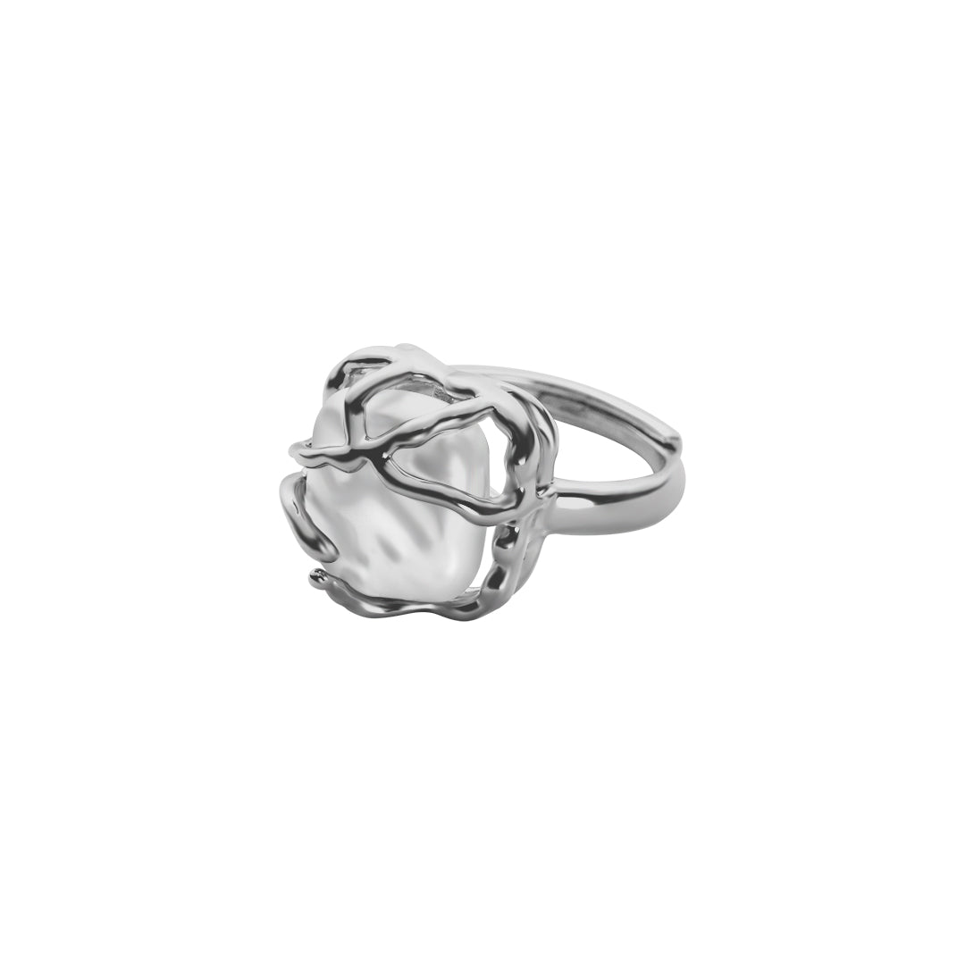 Petal Flow Ring in Silver