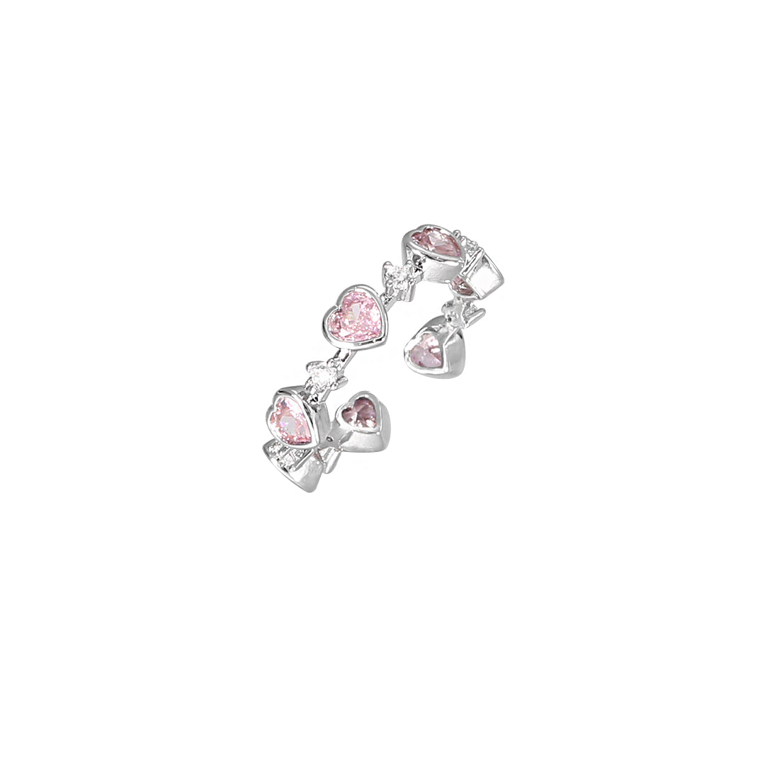 Pink Stardust Ring in Silver and Pink