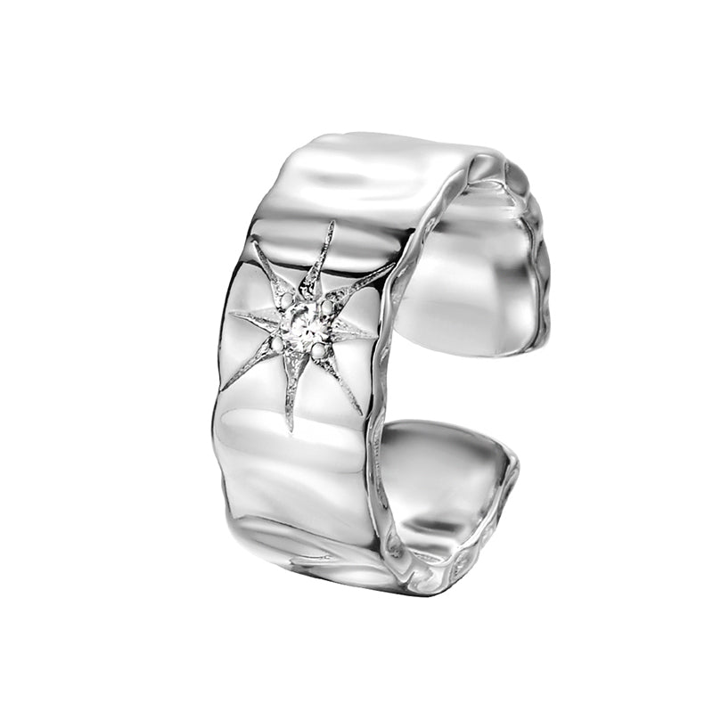 Starlight Band Ring in Silver and White