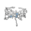 Blue Blossom Ring in Silver and Blue