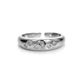 Clear Heart Band in Silver and White