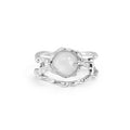 Pearl Glow Ring in Silver and White