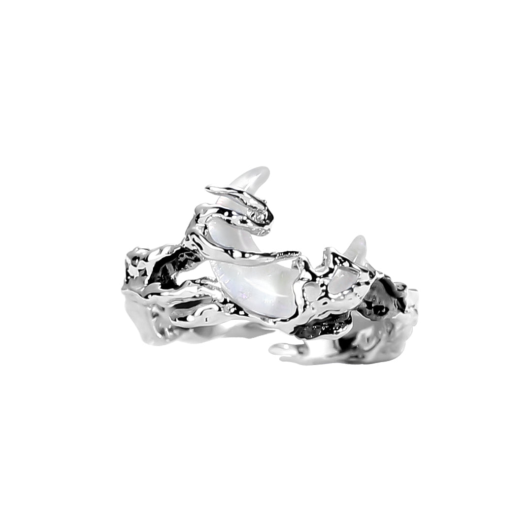 Layered Current Ring in Silver
