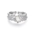 Pearl Tide Band in Silver and White