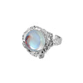 Opalescent Halo Ring in Silver and White