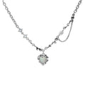 Moonlit Bloom Necklace in Silver and White