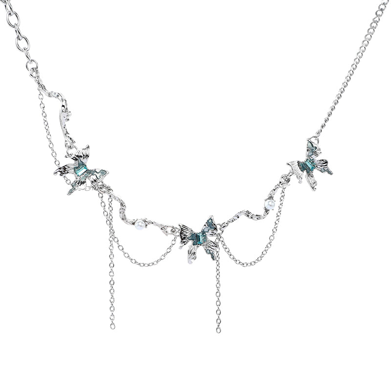Tidal Garden Necklace in Silver and Blue